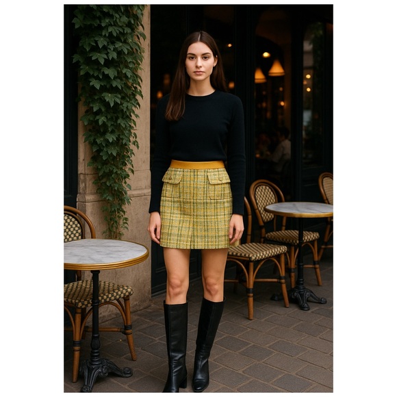 Dolce & Gabbana Mini Skirt Plaid Tweed Wool US 10 IT 48 Y2K Clueless vintage VTG - Picture 2 of 13
